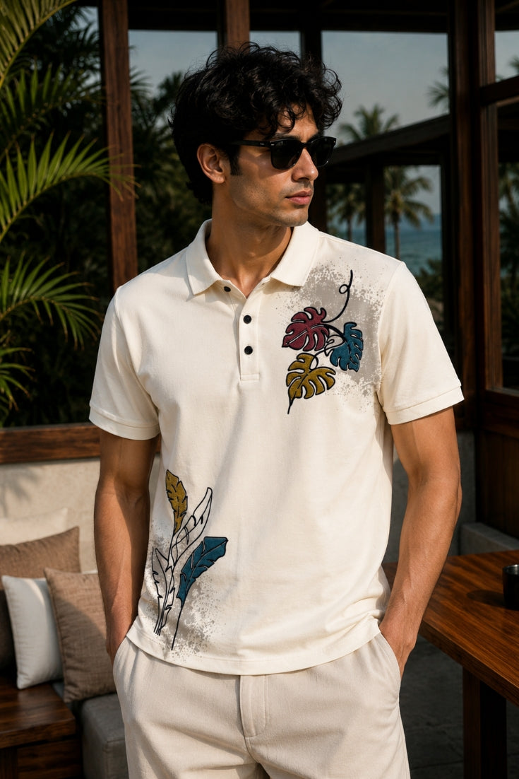 Printed Collar T-shirts