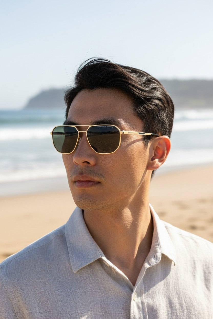 Geometric Gold Frame Shades