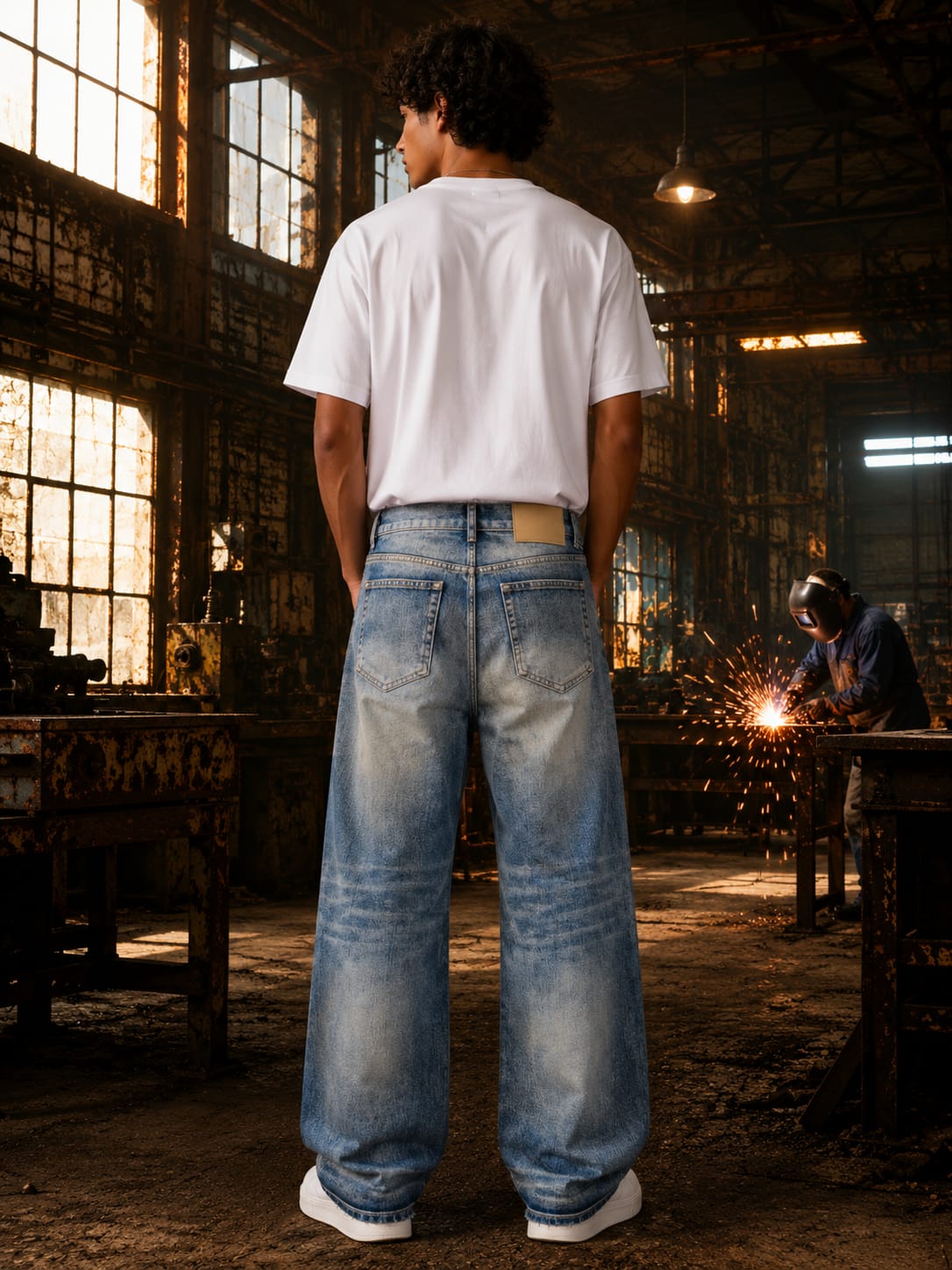 Men's Baggy Torn Denims