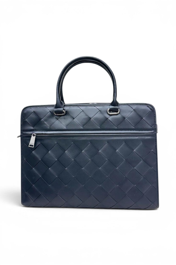 Elegant Woven Leather Laptop Bag