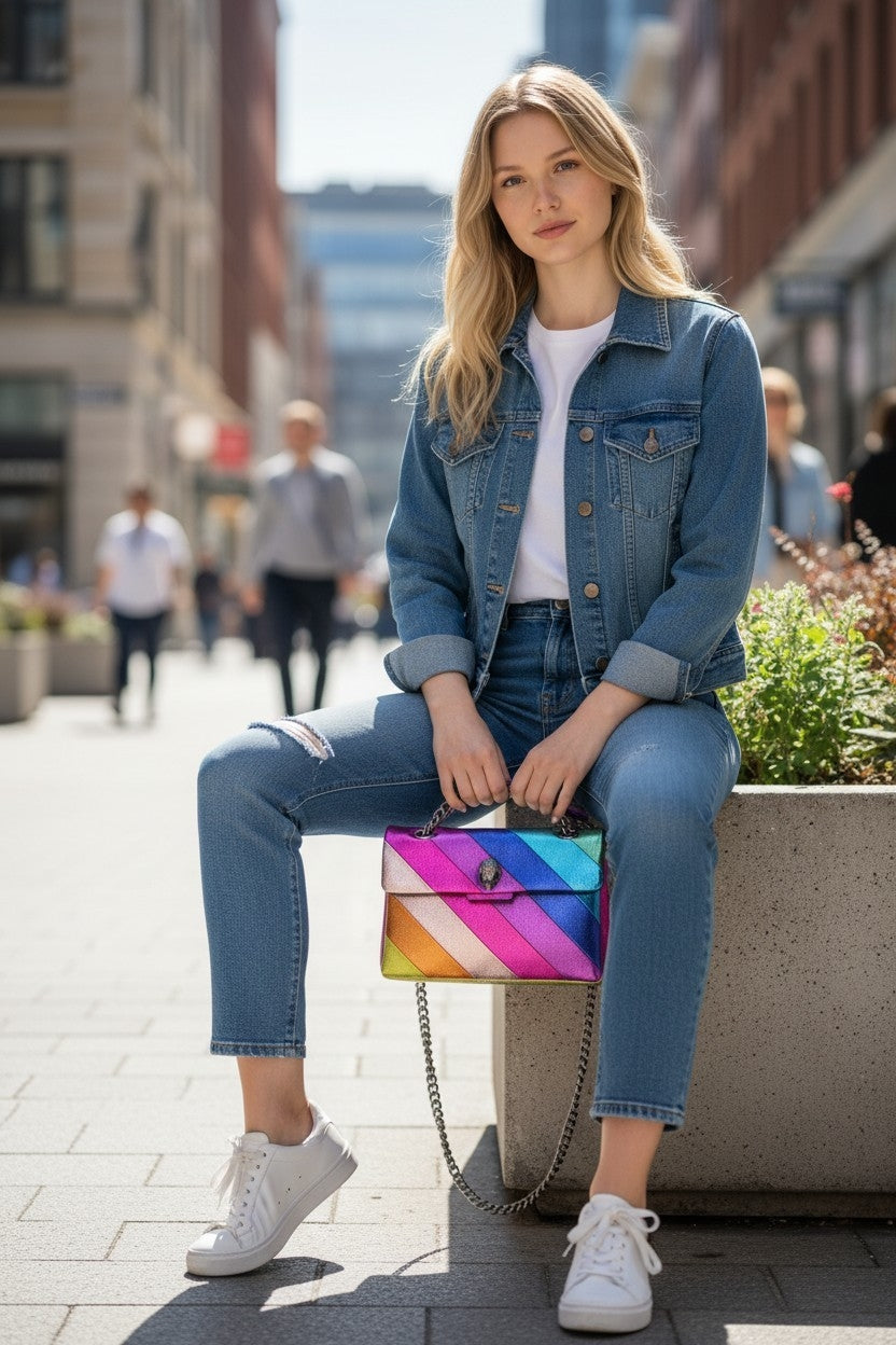 Women’s Rainbow Leather Shoulder Bag