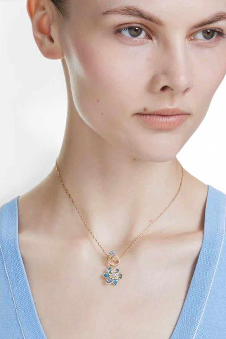 Luxury Azure Bloom Pendant