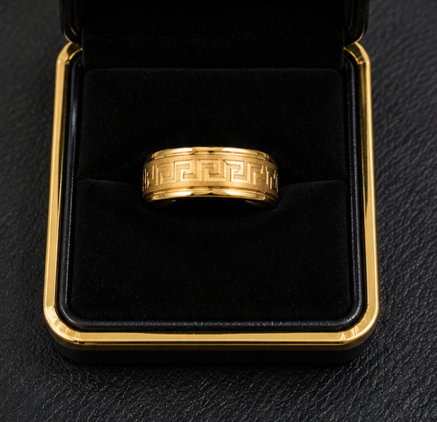 Luxury Greek-Pattern Ring