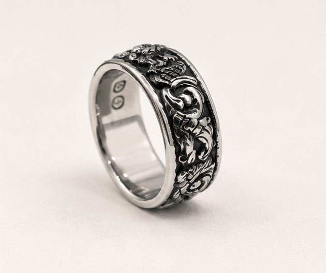 Modern Greek Statement Ring