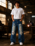 Men's Baggy Torn Denims