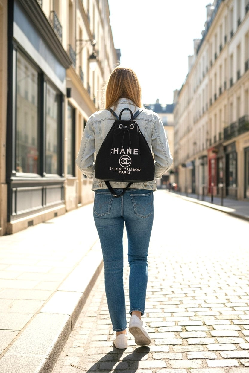 Noir Rue Drawstring Backpack