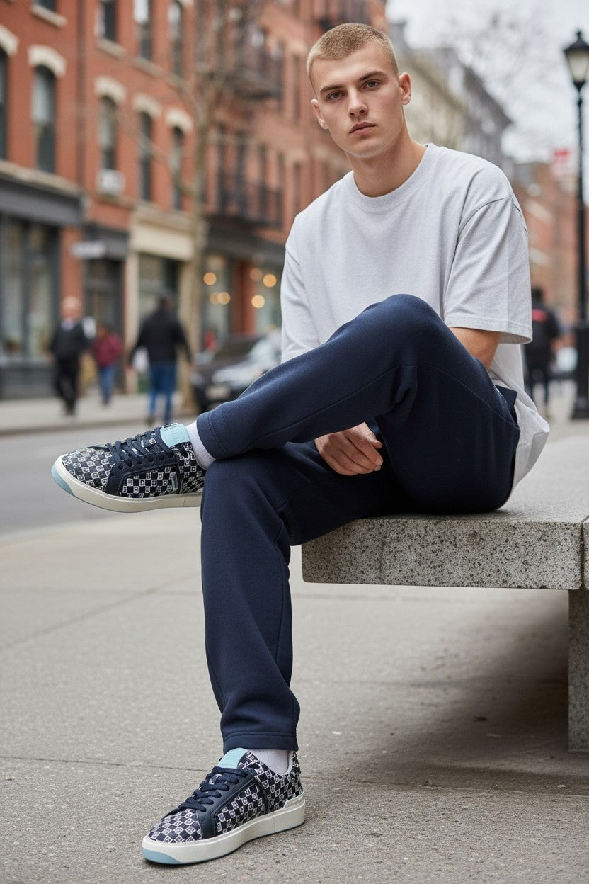 Luxury Top Skate Sneaker (Blue)