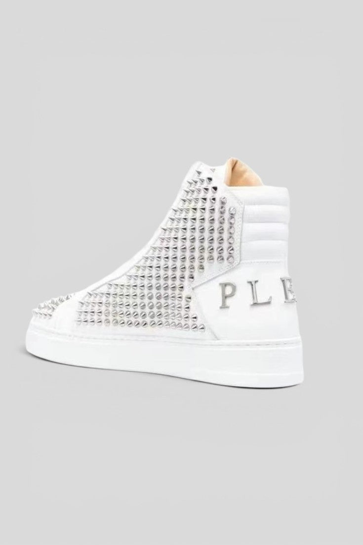 Luxury Studded High-Top Sneakers