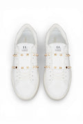 White Studded Low-Top Sneakers