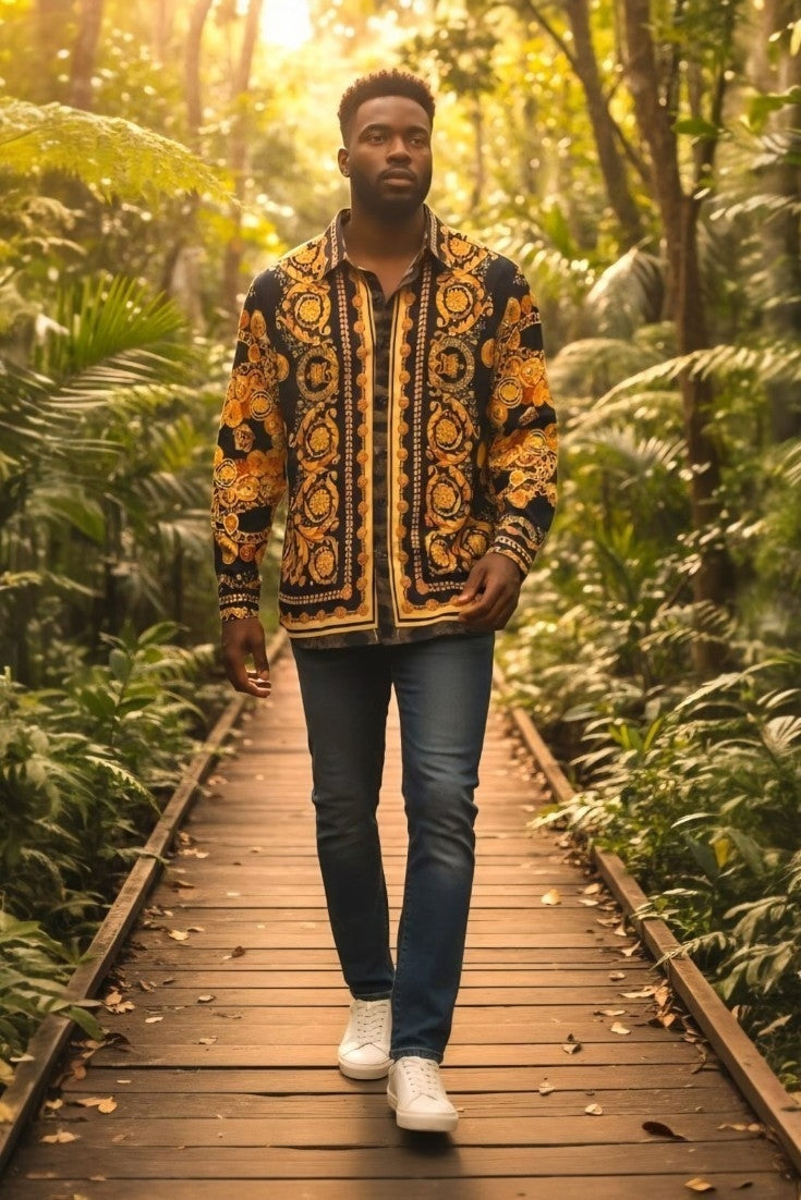 Luxury Baroque Print Shirt