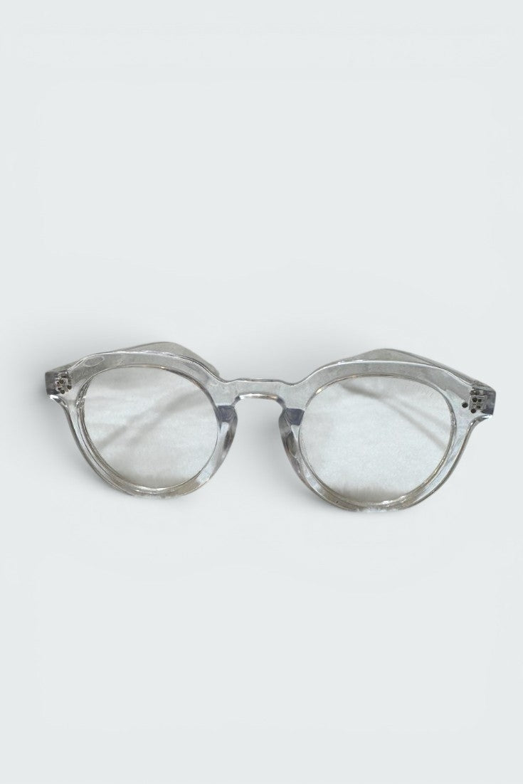 Men's Transparent Round-Frame Eyeglasses