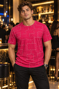 Crimson Gridline T-Shirt