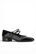 Black Patent Double-Strap Flats