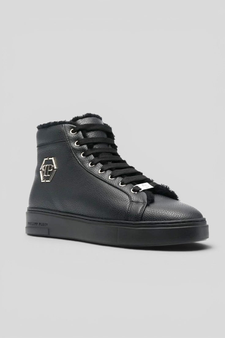 Fur-Lined High-Top Sneakers