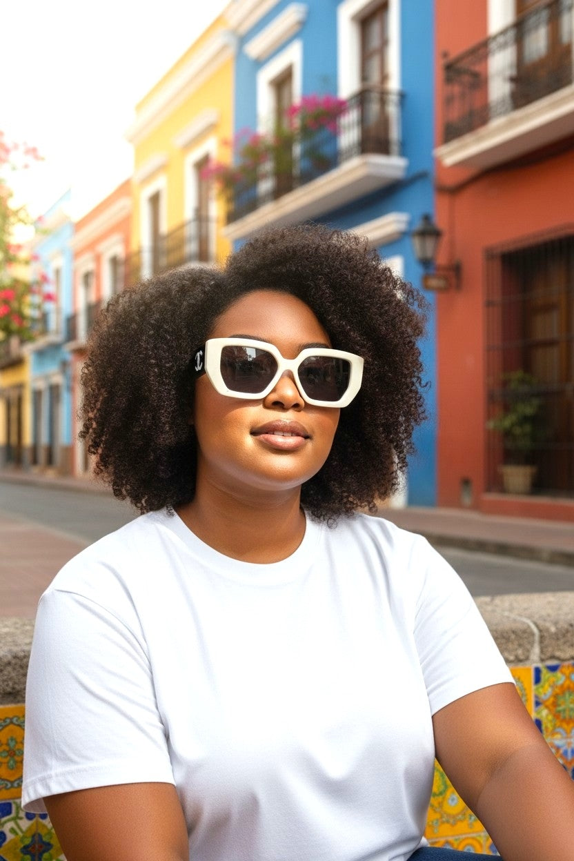 Angular Retro Cat-Eye Sunglasses