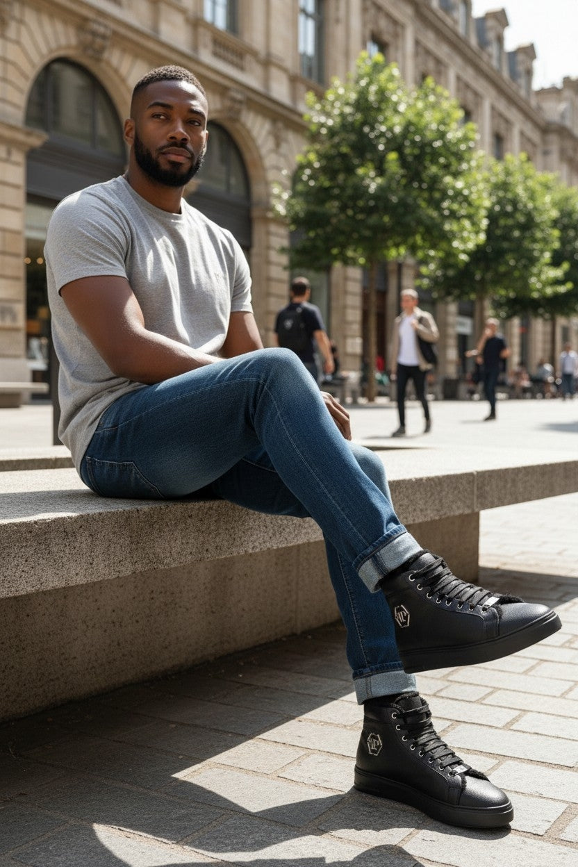 Fur-Lined High-Top Sneakers