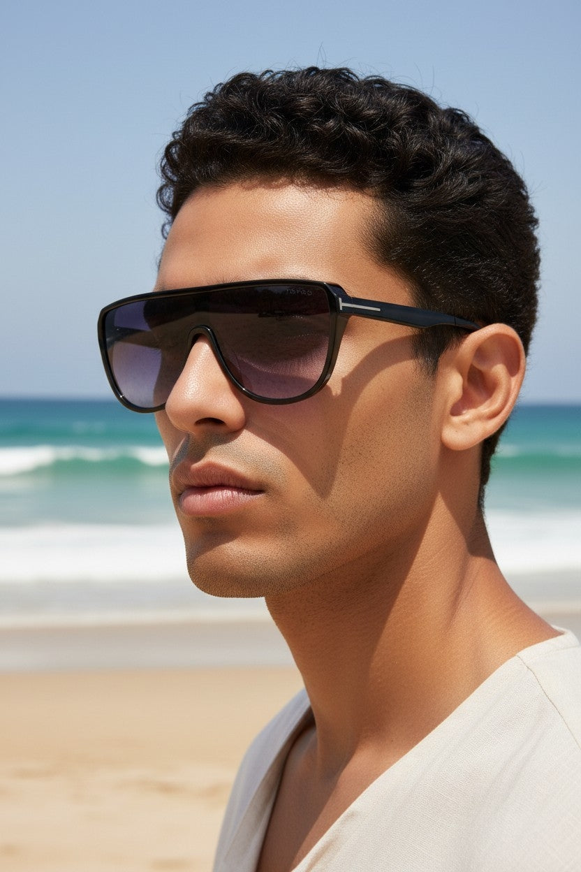 Overside Black Shield Aviator